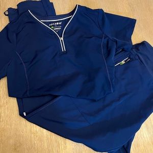 Healing Hands scrub set, navy blue